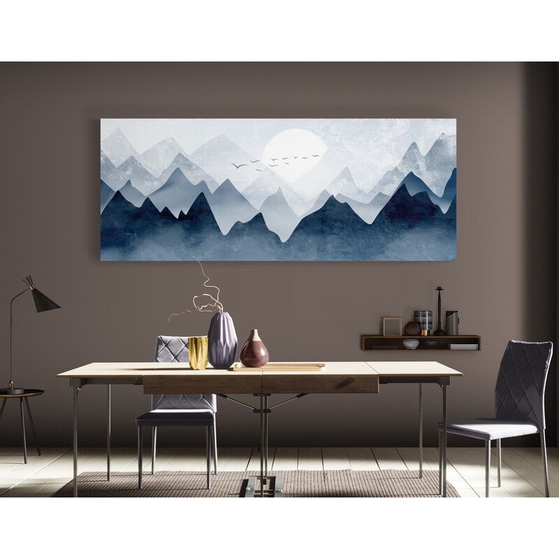 TAYRONA STORE - Cuadro En Lienzo Para Comedor Montañas Minimalistas 005 125x50cm