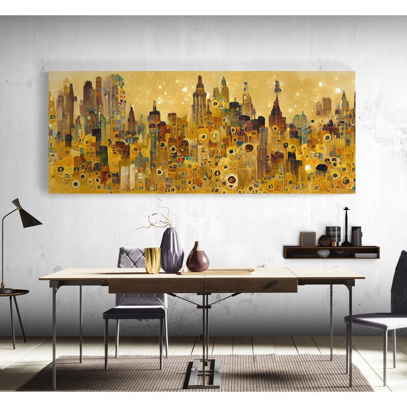 TAYRONA STORE - Cuadro En Lienzo Para Comedor Pintura Ciudad 185 175x70cm
