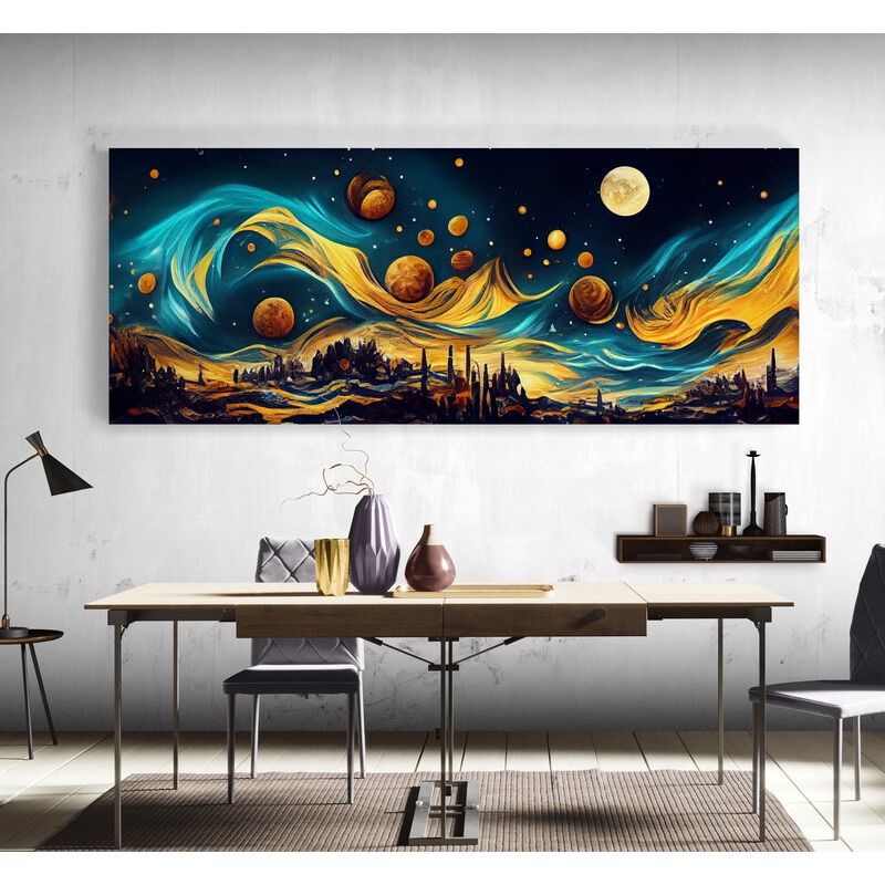 TAYRONA STORE - Cuadro En Lienzo Para Comedor Pintura Ciudad 190 175x70cm
