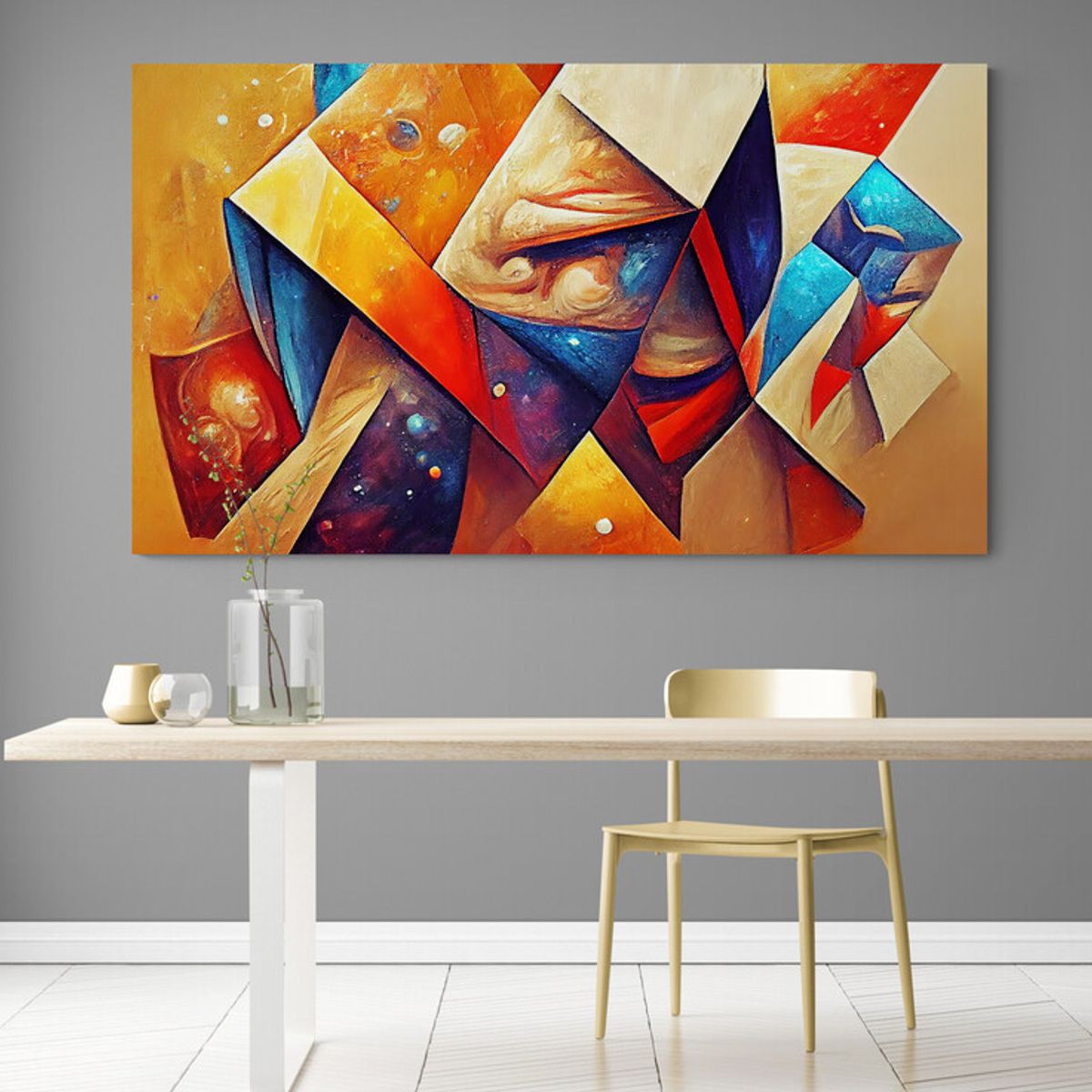 TAYRONA STORE - Cuadro En Lienzo Para Comedor Abstracto Colores 230 125x70cm