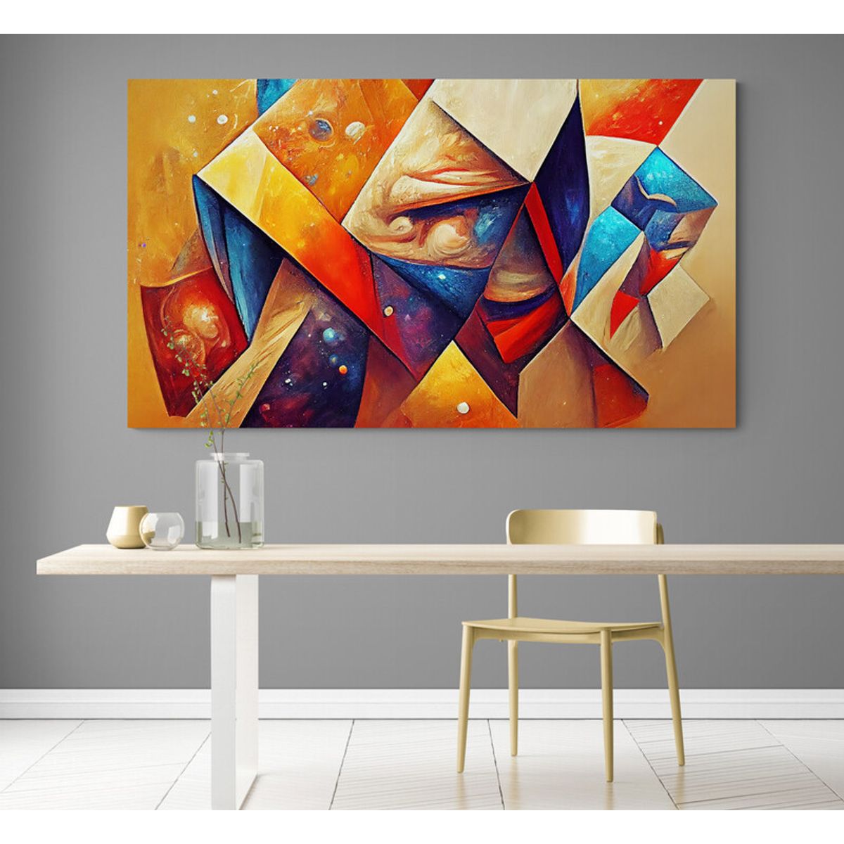 TAYRONA STORE - Cuadro En Lienzo Para Comedor Abstracto Colores 230 125x70cm