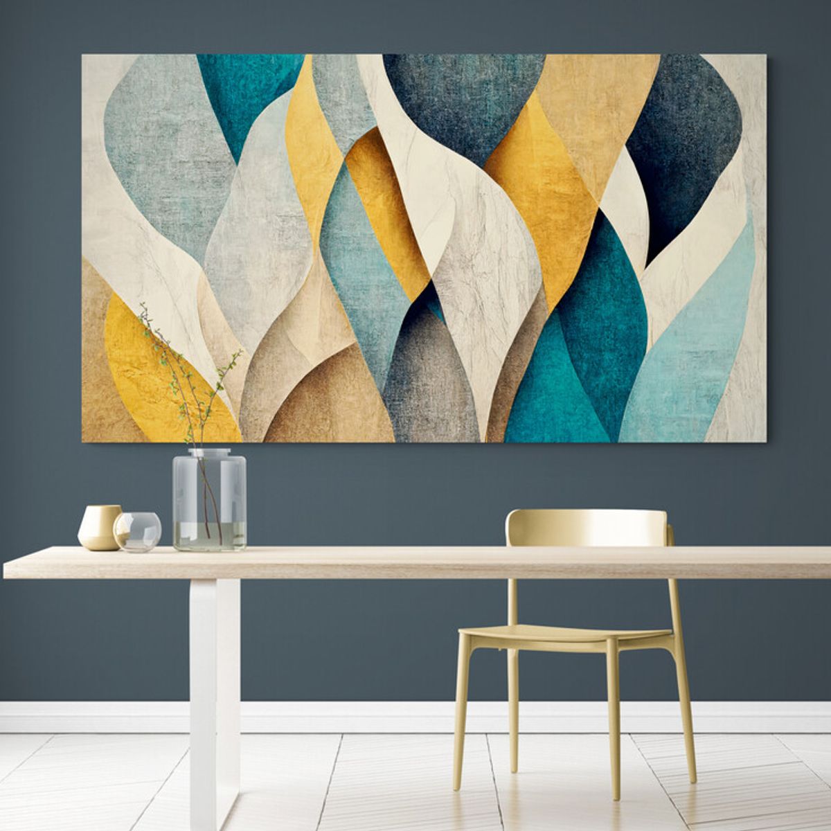 TAYRONA STORE - Cuadro En Lienzo Para Comedor Abstracto Colores 234 100x55cm