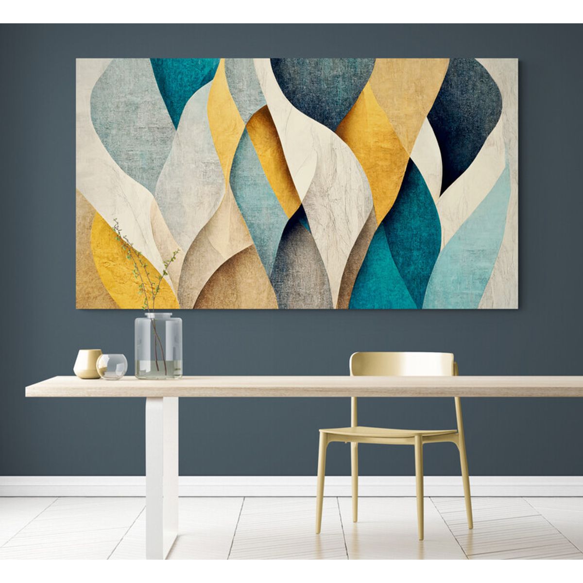 TAYRONA STORE - Cuadro En Lienzo Para Comedor Abstracto Colores 234 100x55cm