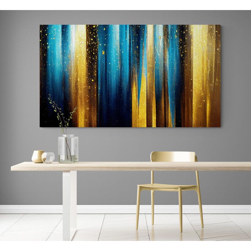 TAYRONA STORE - Cuadro En Lienzo Para Comedor Abstracto Colores 237 80x45cm