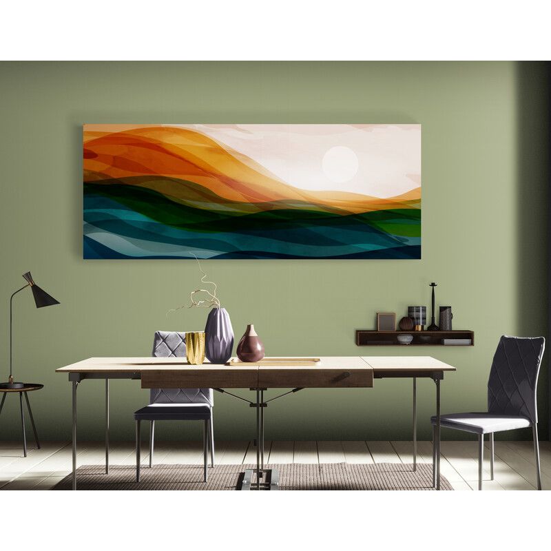 TAYRONA STORE - Cuadro En Lienzo Para Comedor Atardecer Minimalista 011 150x60cm