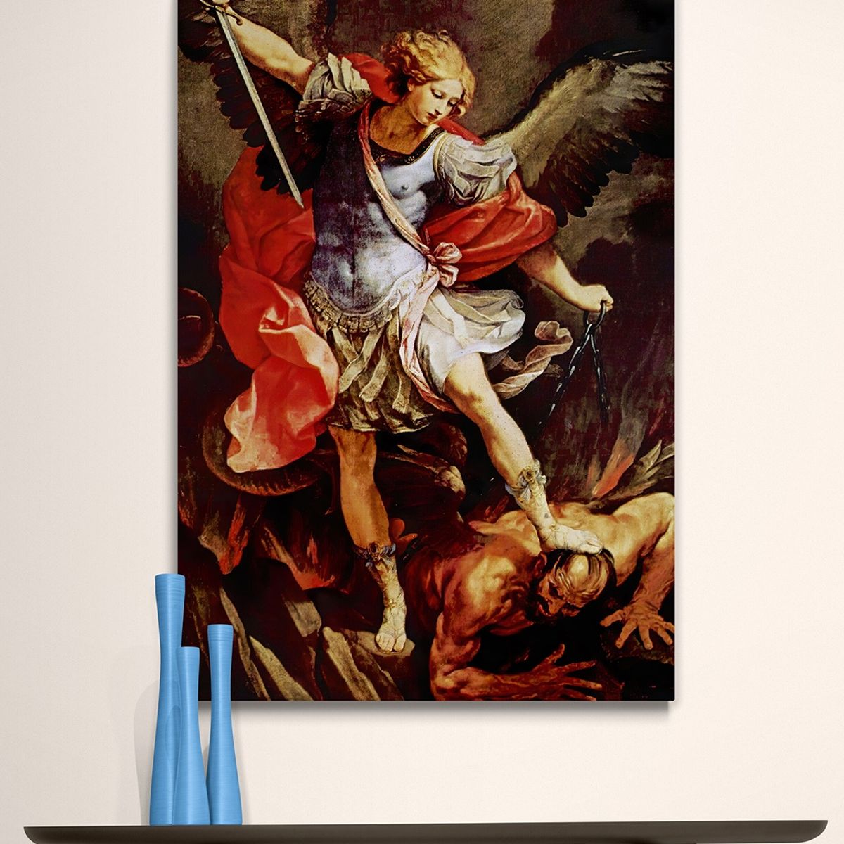 TAYRONA STORE - Cuadro En Lienzo Religioso Arcangel San Miguel 21 80x120cm