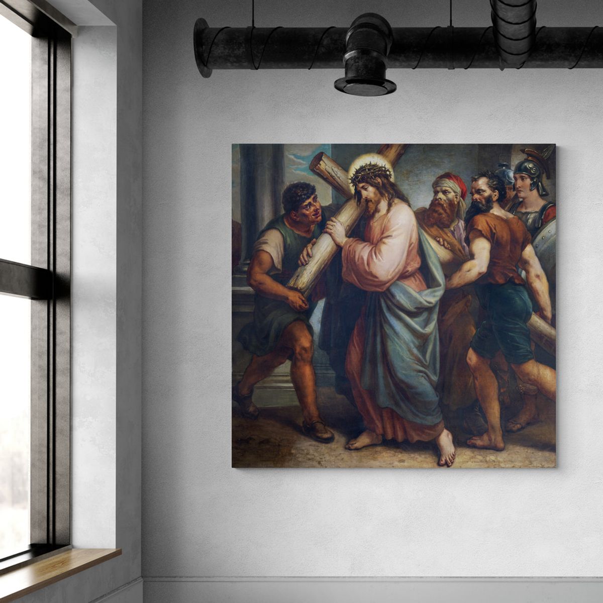 TAYRONA STORE - Cuadro En Lienzo Religioso Jesus Cristo 105 90x90cm
