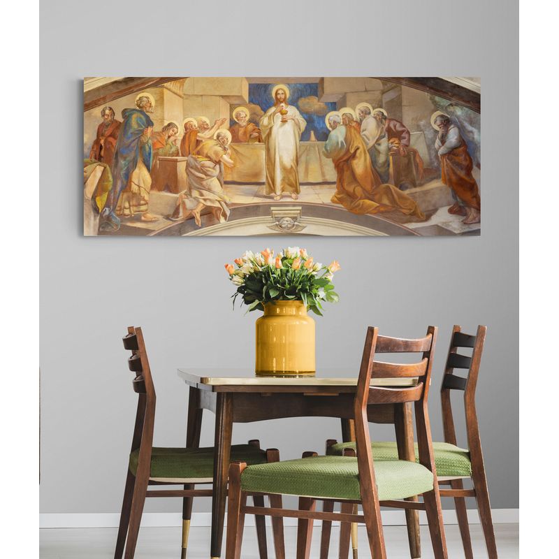 TAYRONA STORE - Cuadro Lienzo Religion Jesus Cristo Ultima Cena 097 100x40cm