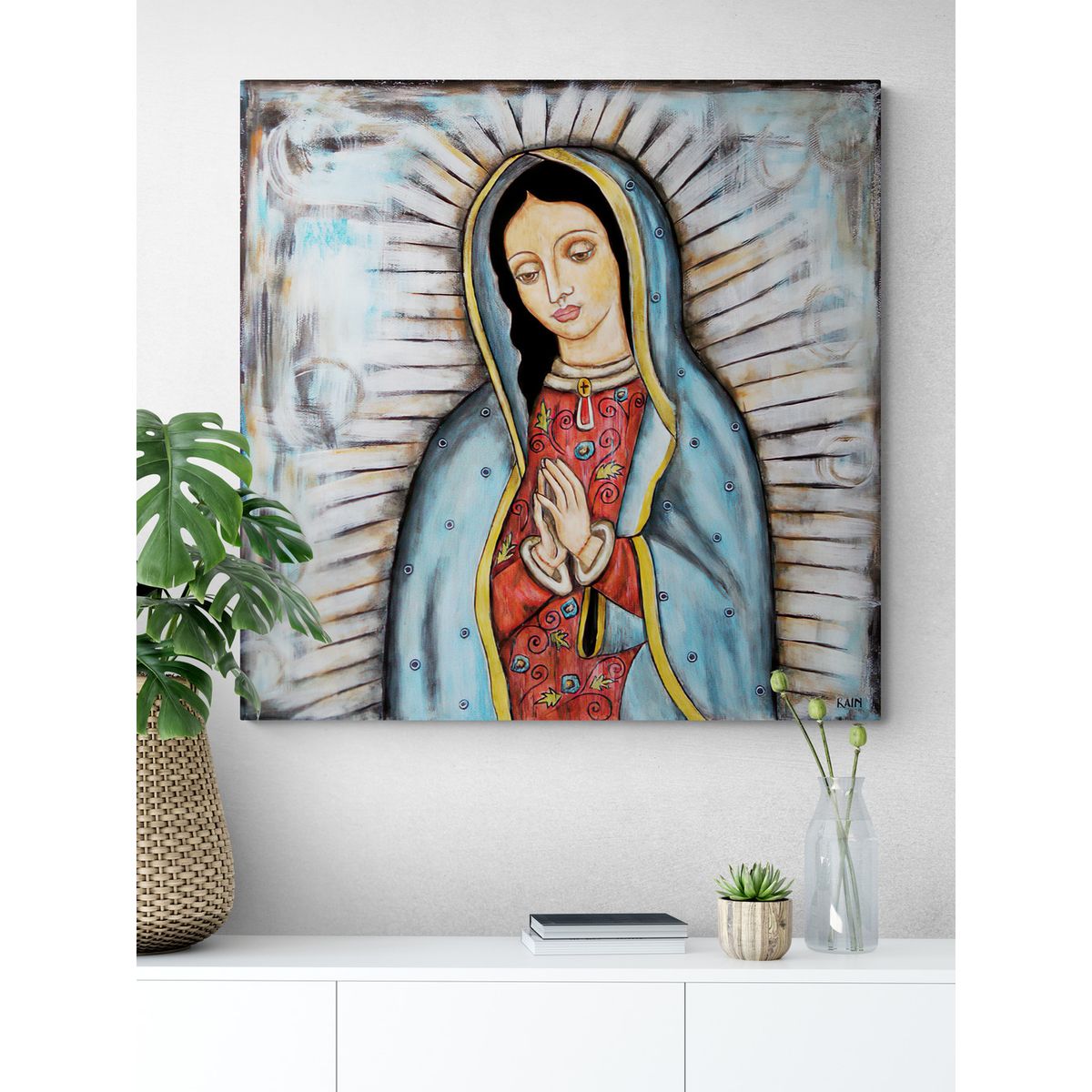 TAYRONA STORE - Cuadro En Lienzo Religioso Virgen De Guadalupe 020 60x60cm