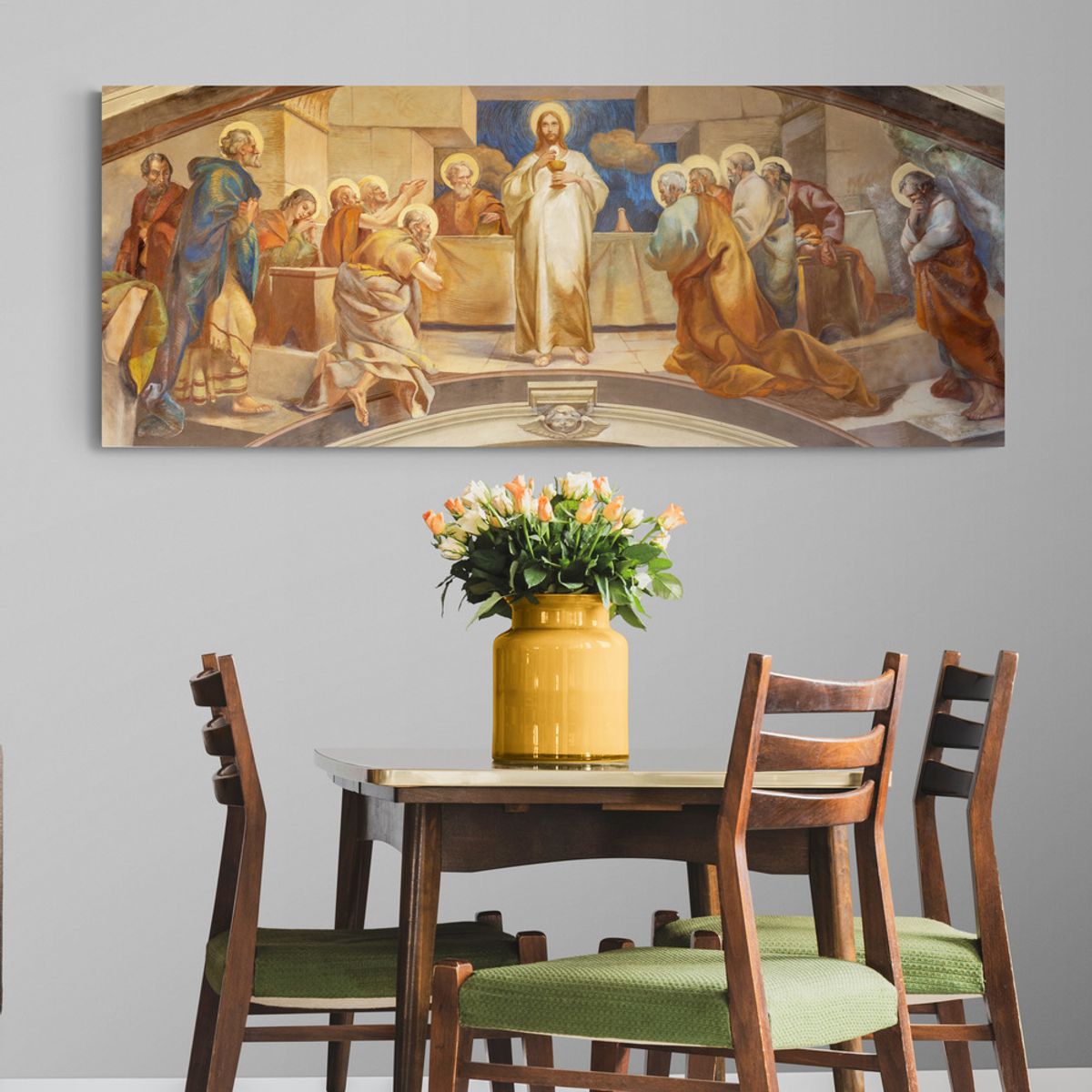 TAYRONA STORE - Cuadro Lienzo Religion Jesus Cristo Ultima Cena 097 125x50cm.