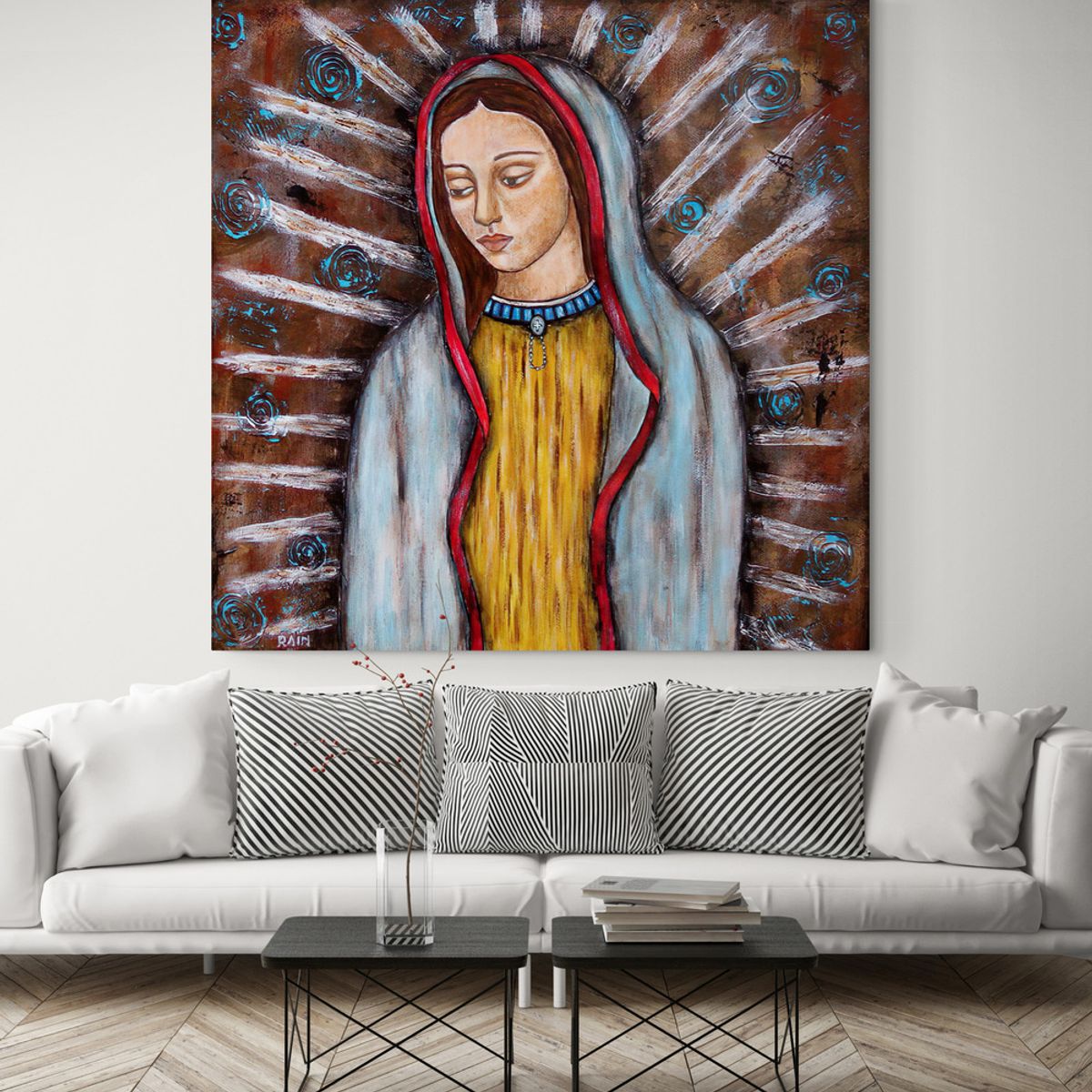 TAYRONA STORE - Cuadro En Lienzo Religioso Virgen De Guadalupe 026 60x60cm