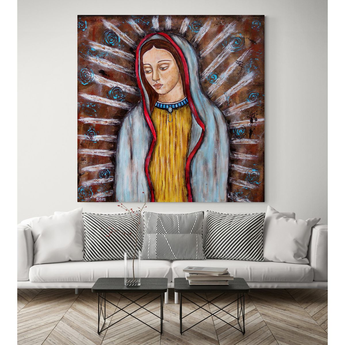 TAYRONA STORE - Cuadro En Lienzo Religioso Virgen De Guadalupe 026 60x60cm