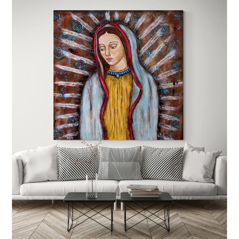 TAYRONA STORE - Cuadro En Lienzo Religioso Virgen De Guadalupe 026 90x90cm