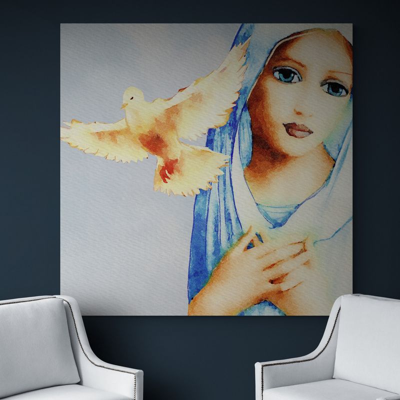 TAYRONA STORE - Cuadro En Lienzo Religioso Virgen Maria 028 90x90cm