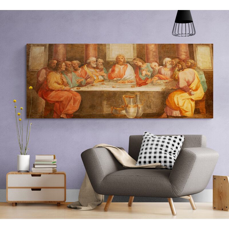 TAYRONA STORE - Cuadro En Lienzo Religioso Ultima Cena 152 100x40cm