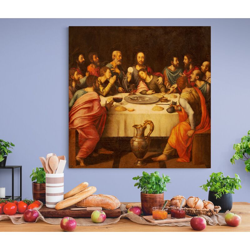 TAYRONA STORE - Cuadro En Lienzo Religioso Ultima Cena 163 90x90cm