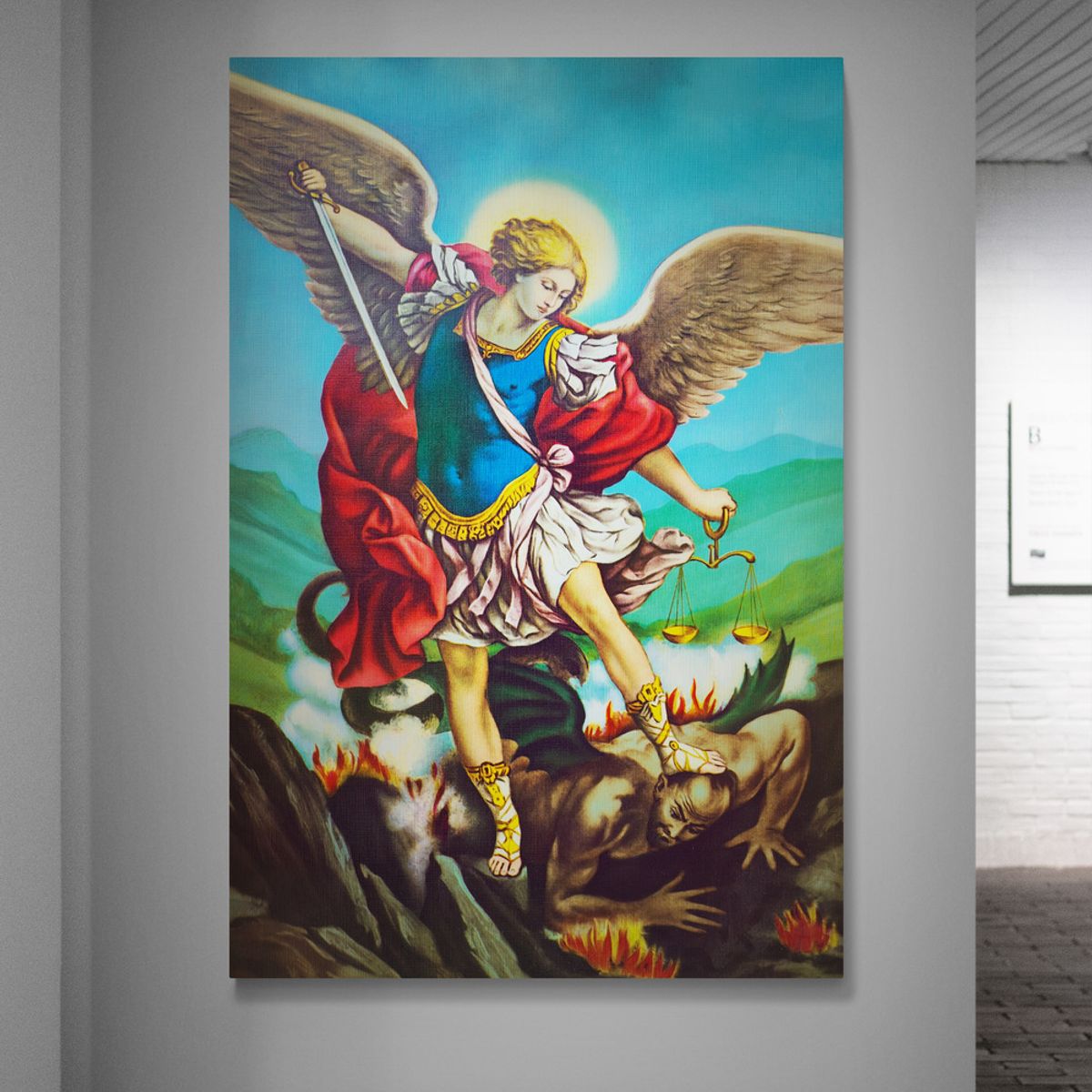 TAYRONA STORE - Cuadro En Lienzo Religioso Arcangel San Miguel 04 50x70cm