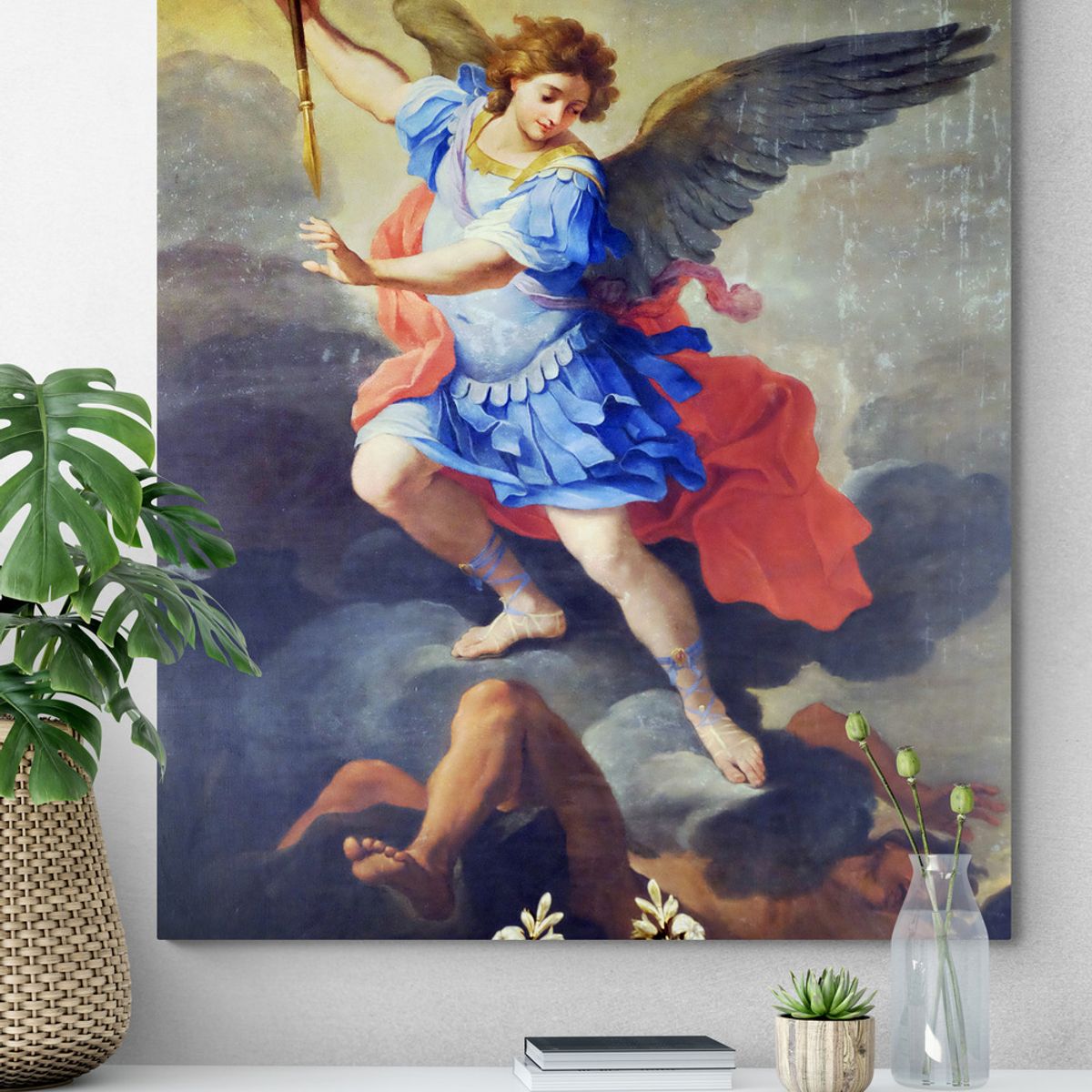 TAYRONA STORE - Cuadro En Lienzo Religioso Arcangel San Miguel 07 120x150cm