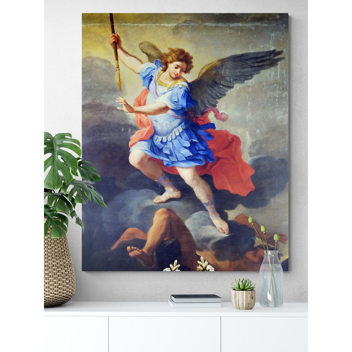 TAYRONA STORE - Cuadro En Lienzo Religioso Arcangel San Miguel 07 120x150cm