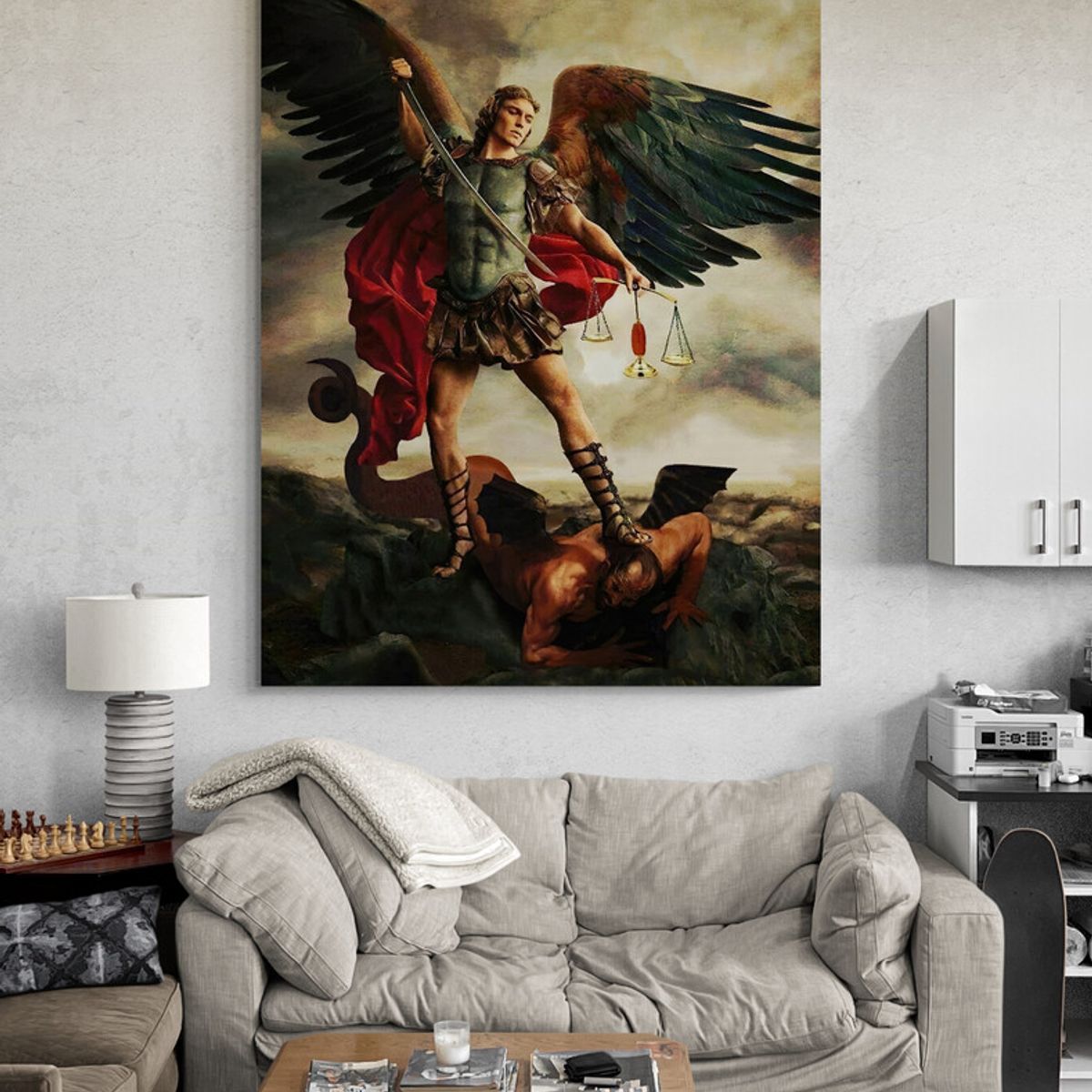 TAYRONA STORE - Cuadro En Lienzo Religioso Arcangel San Miguel 11 100x125cm