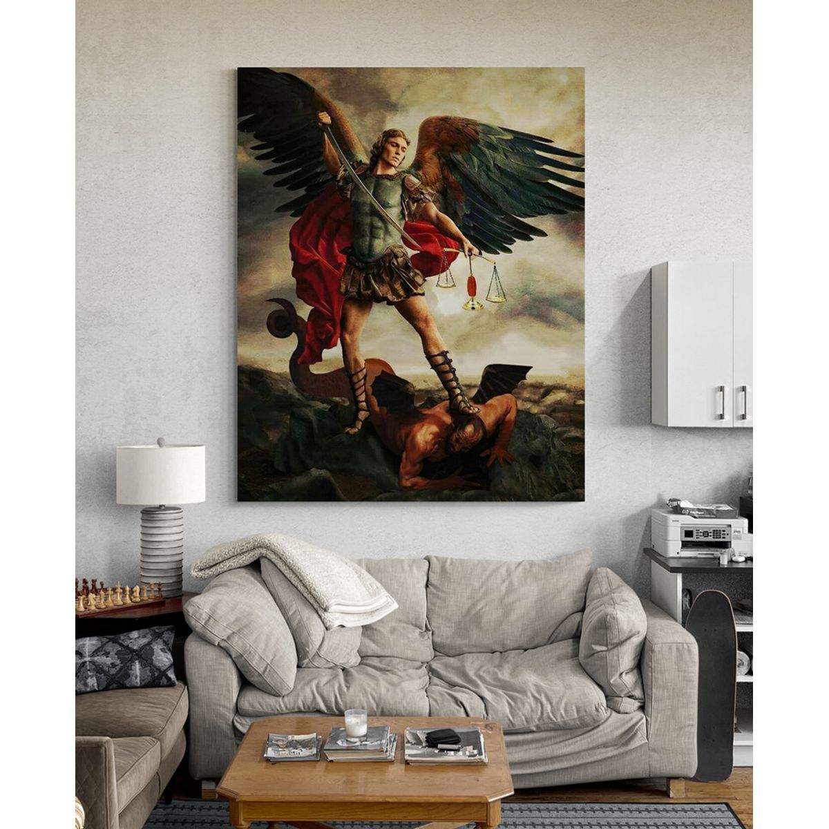 TAYRONA STORE - Cuadro En Lienzo Religioso Arcangel San Miguel 11 100x125cm