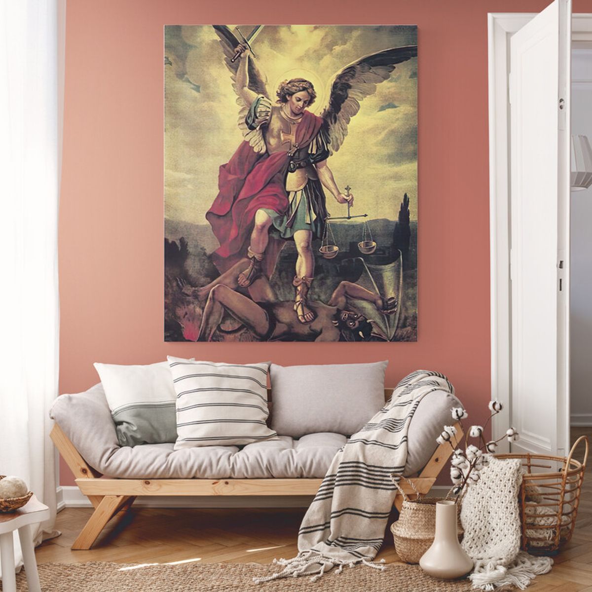 TAYRONA STORE - Cuadro En Lienzo Religioso Arcangel San Miguel 14 60x75cm