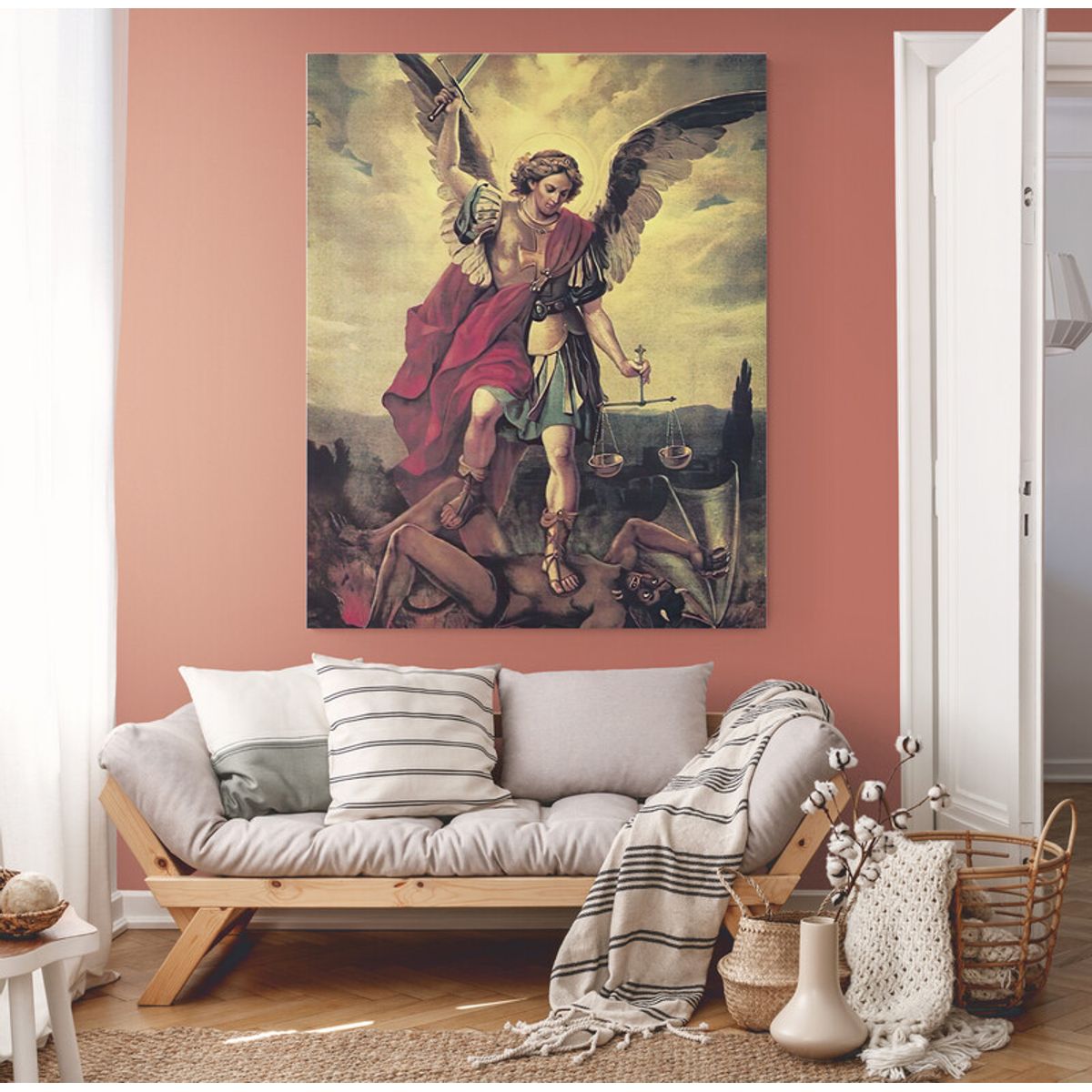 TAYRONA STORE - Cuadro En Lienzo Religioso Arcangel San Miguel 14 60x75cm