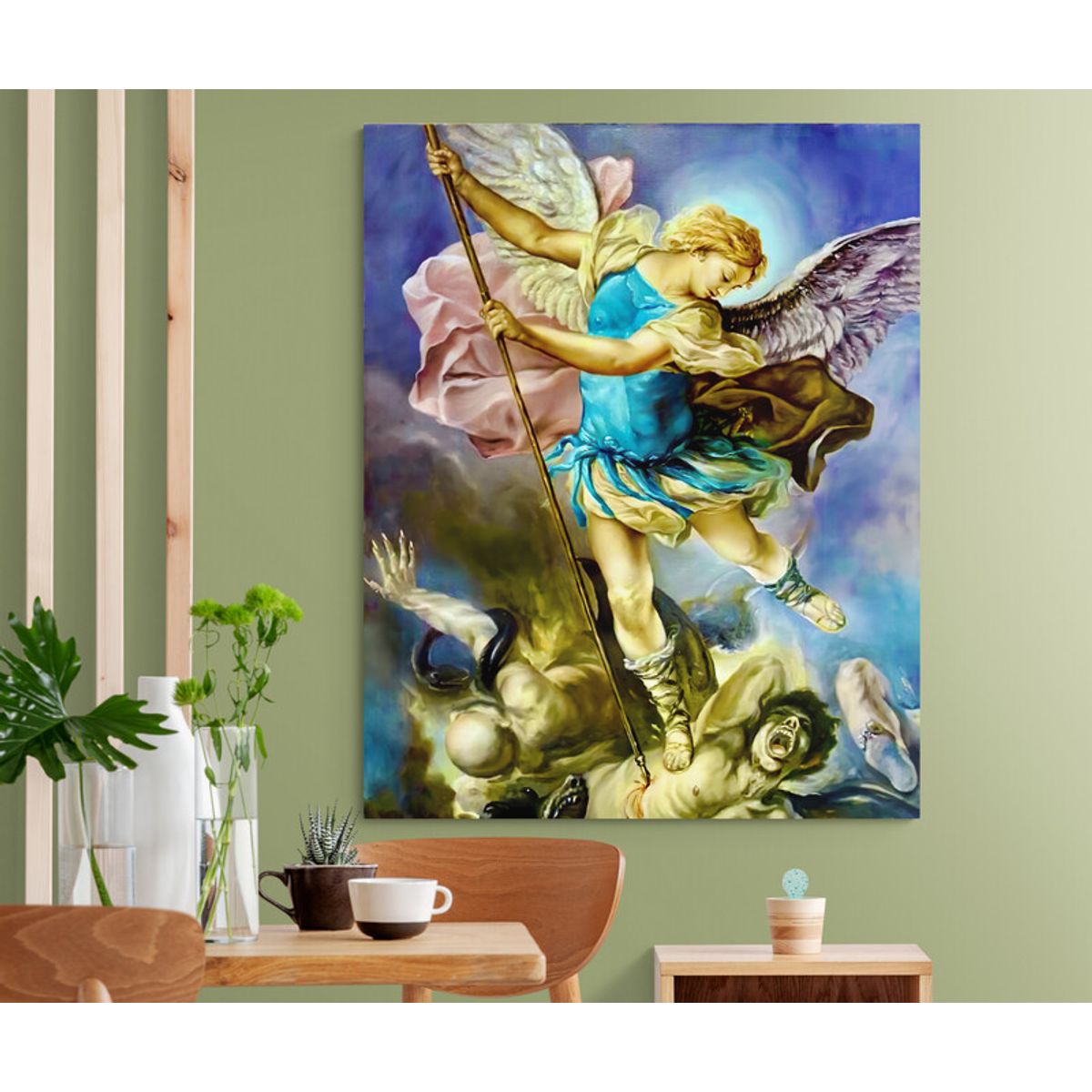 TAYRONA STORE - Cuadro En Lienzo Religioso Arcangel San Miguel 16 80x100cm