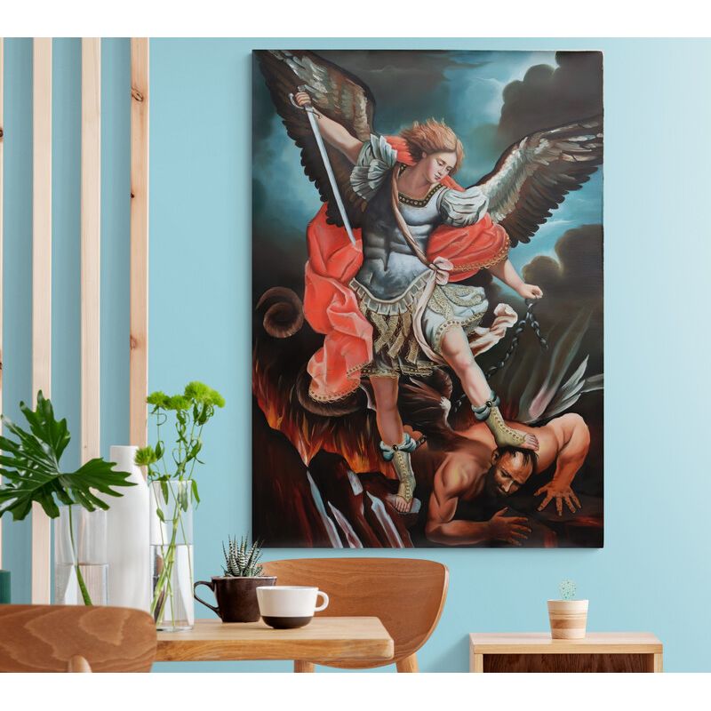 TAYRONA STORE - Cuadro En Lienzo Religioso Arcangel San Miguel 20 70x100cm