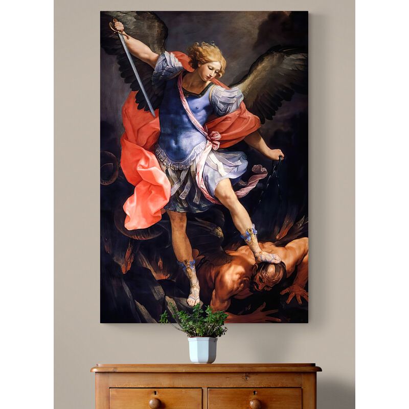 TAYRONA STORE - Cuadro En Lienzo Religioso Arcangel San Miguel 23 50x70cm