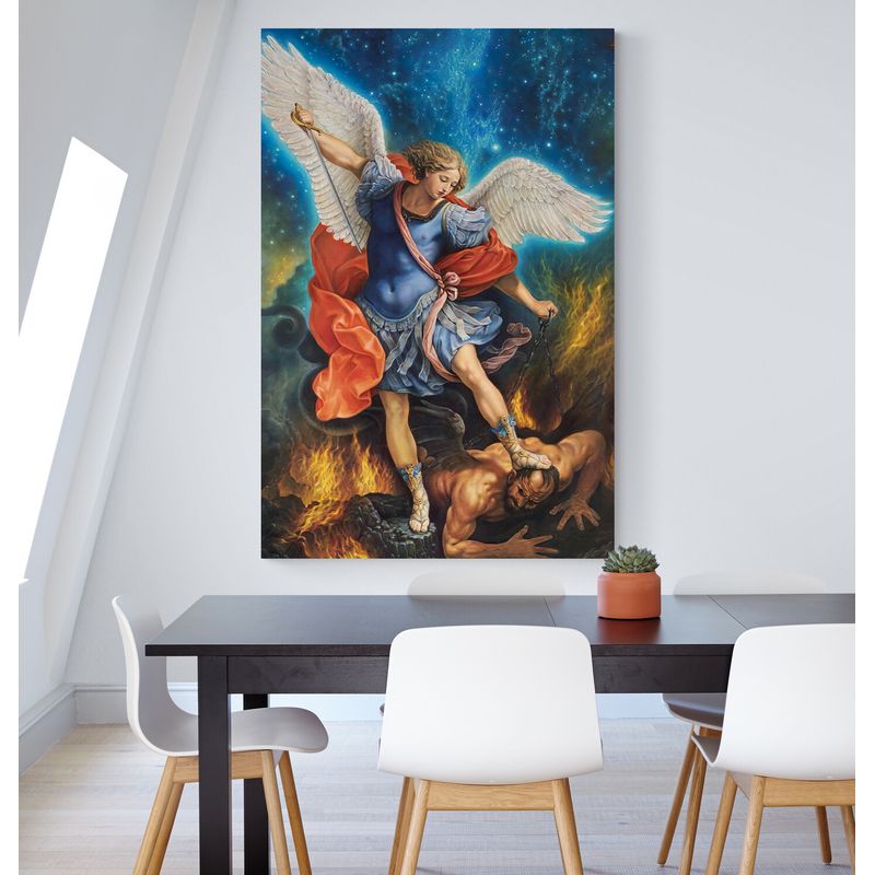 TAYRONA STORE - Cuadro En Lienzo Religioso Arcangel San Miguel 26 100x150cm