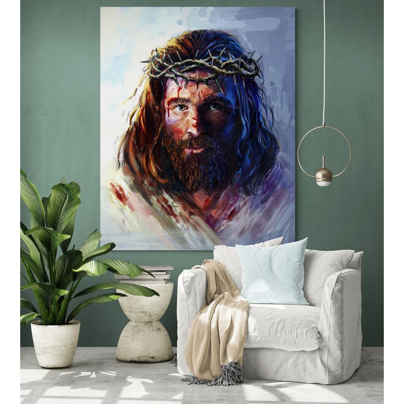 TAYRONA STORE - Cuadro En Lienzo Religioso Jesus Cristo 047 60x75cm