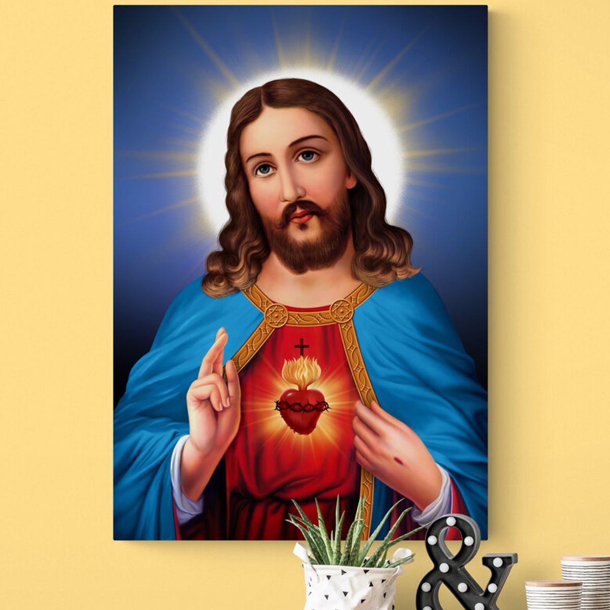 TAYRONA STORE - Cuadro En Lienzo Religioso Sagrado Corazon 005 50x70cm