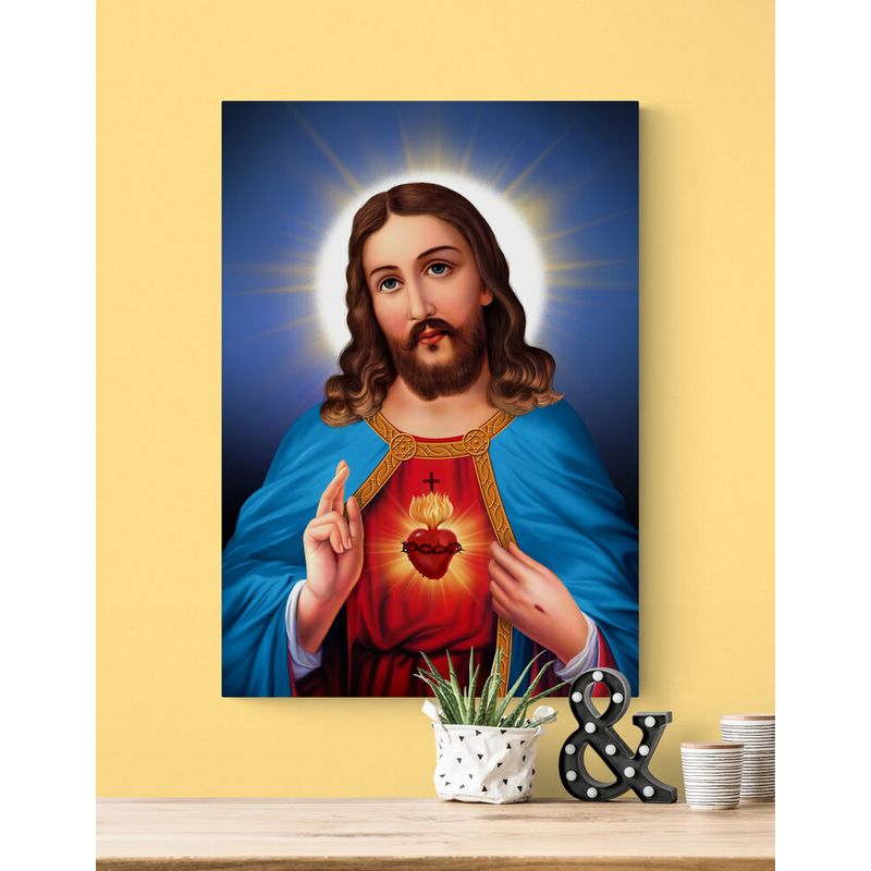TAYRONA STORE - Cuadro En Lienzo Religioso Sagrado Corazon 005 100x150cm