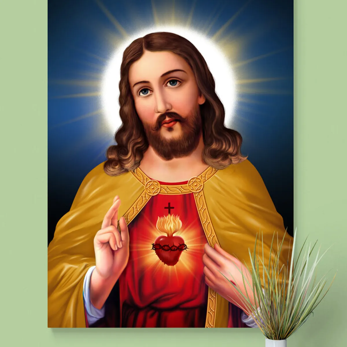 TAYRONA STORE - Cuadro En Lienzo Religioso Sagrado Corazon 004 50x70cm