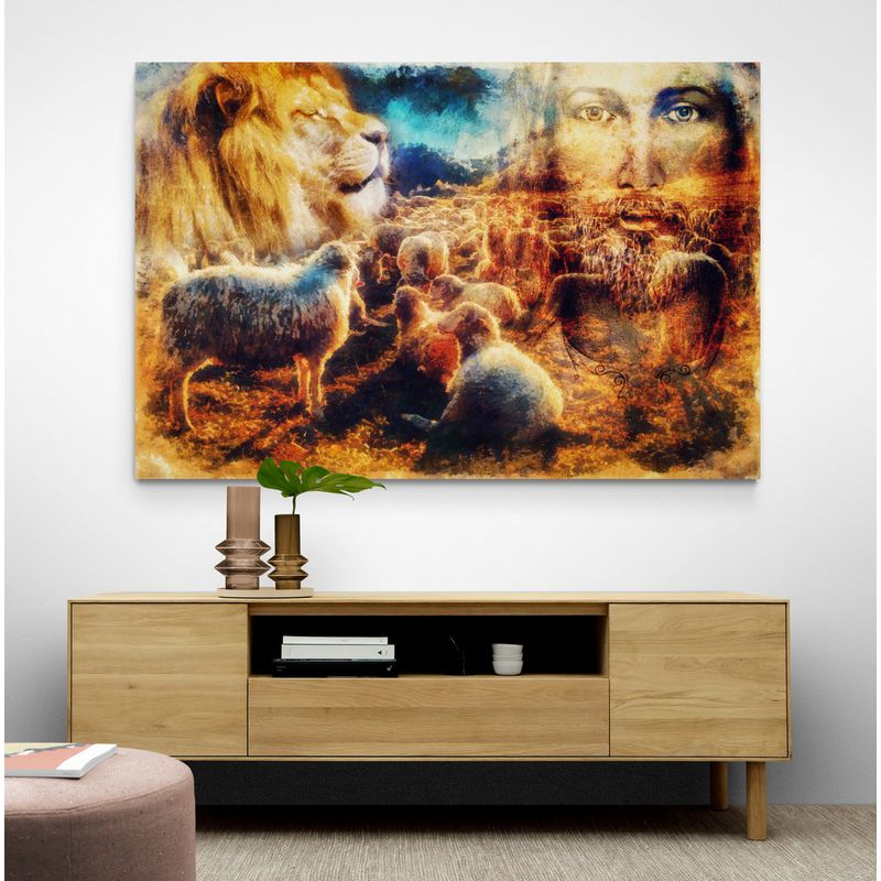 TAYRONA STORE - Cuadro En Lienzo Religioso Jesus Cristo 102 100x70cm