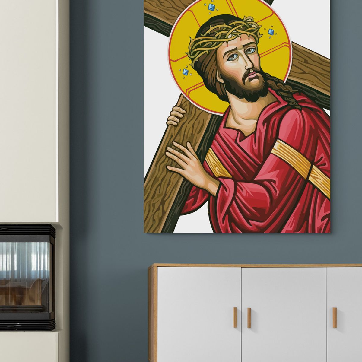 TAYRONA STORE - Cuadro En Lienzo Religioso Jesus Cristo 109 75x100cm
