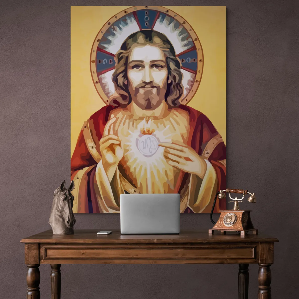 TAYRONA STORE - Cuadro En Lienzo Religioso Sagrado Corazon 003 120x160cm
