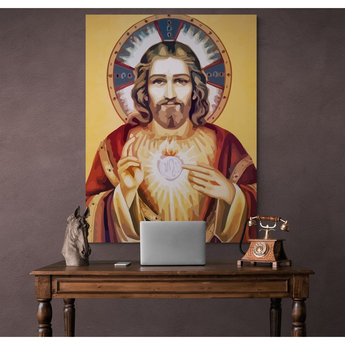 TAYRONA STORE - Cuadro En Lienzo Religioso Sagrado Corazon 003 120x160cm