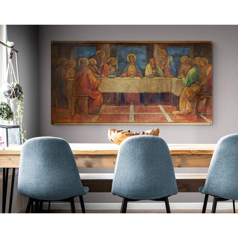 TAYRONA STORE - Cuadro Lienzo Religion Jesus Cristo Ultima Cena 049 50x100cm