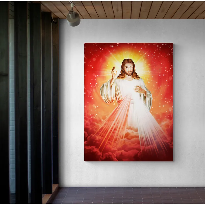 TAYRONA STORE - Cuadro Lienzo Religioso Jesus Divina Misericorda 02 75x100cm