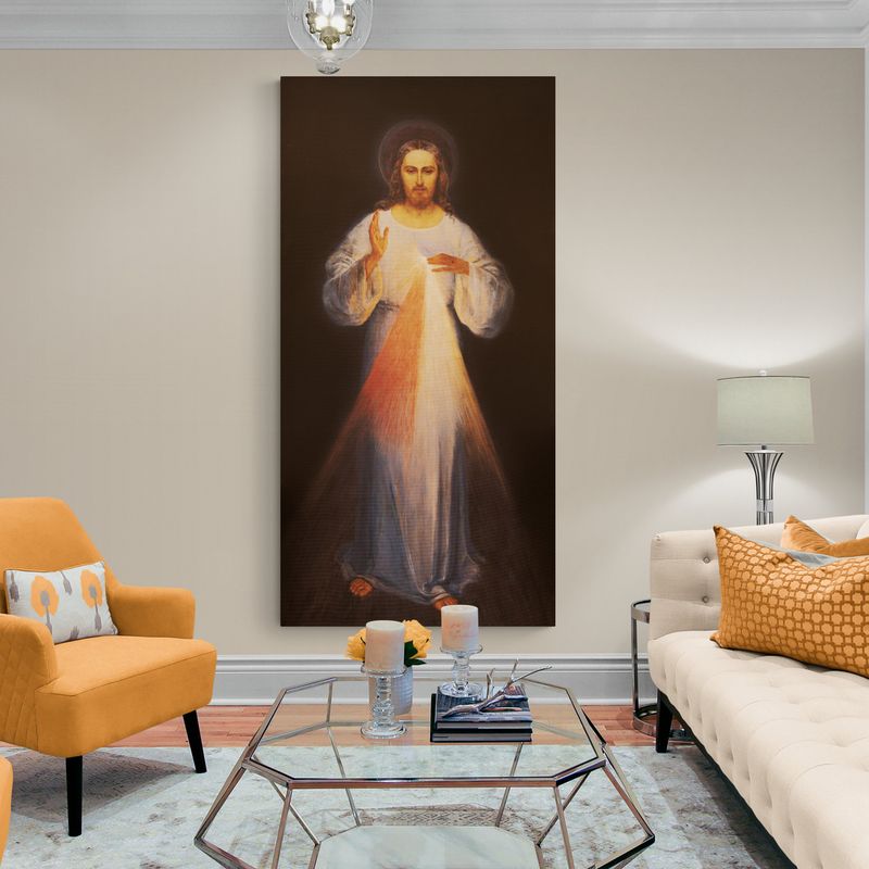 TAYRONA STORE - Cuadro Lienzo Religioso Jesus Divina Misericorda 04 80x160cm