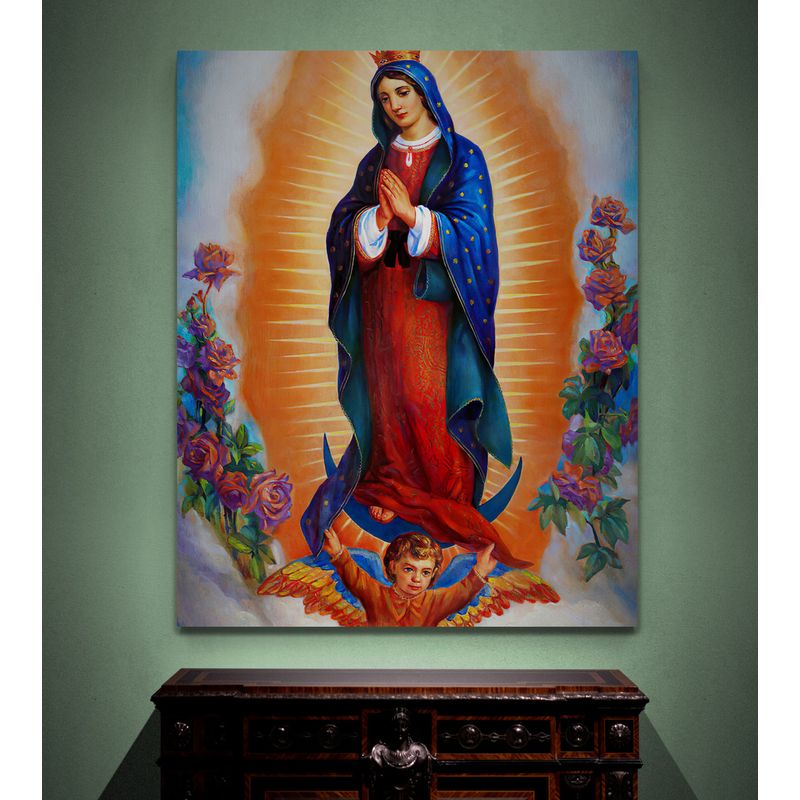 TAYRONA STORE - Cuadro En Lienzo Religioso Virgen De Guadalupe 005 80x100cm