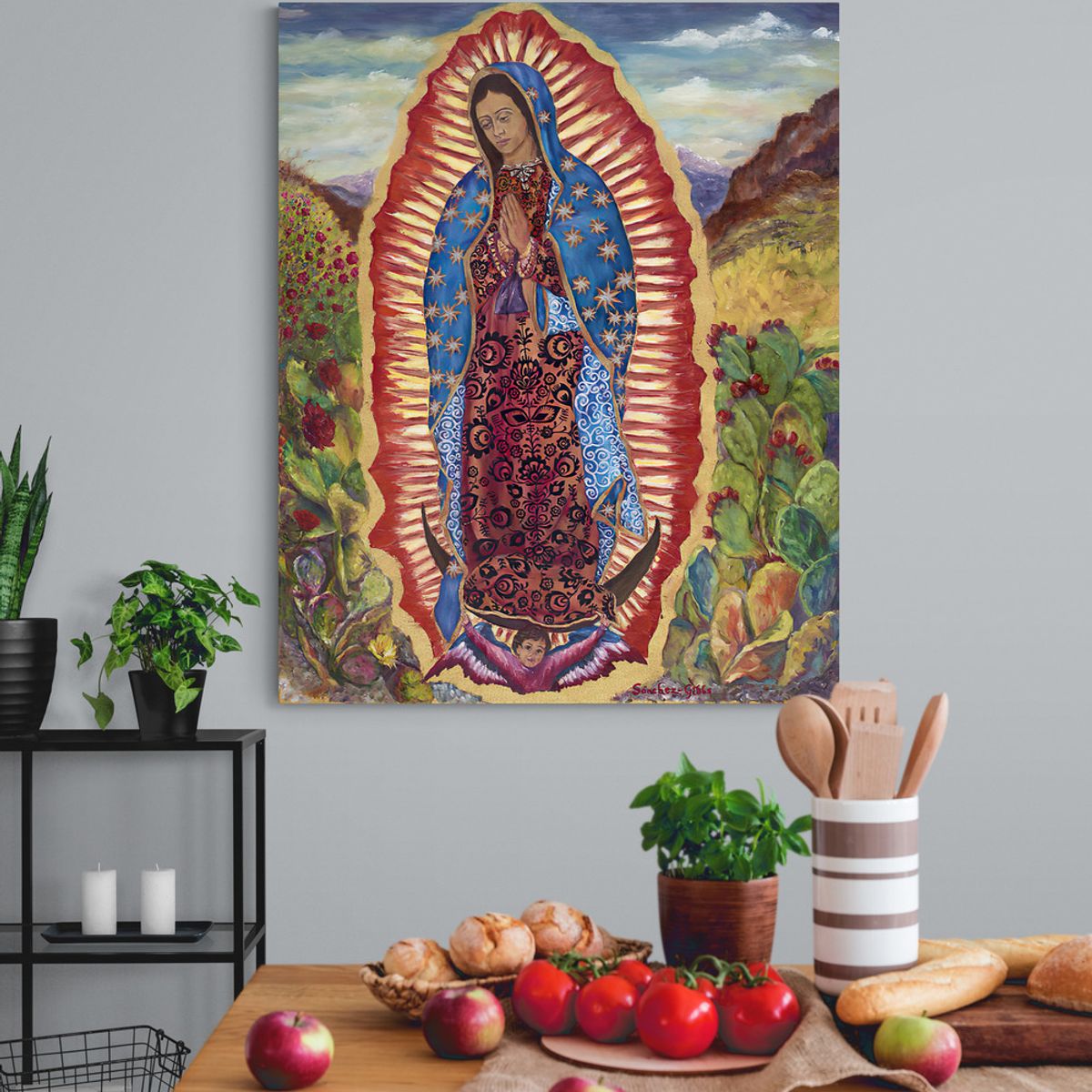 TAYRONA STORE - Cuadro En Lienzo Religioso Virgen De Guadalupe 017 80x100cm