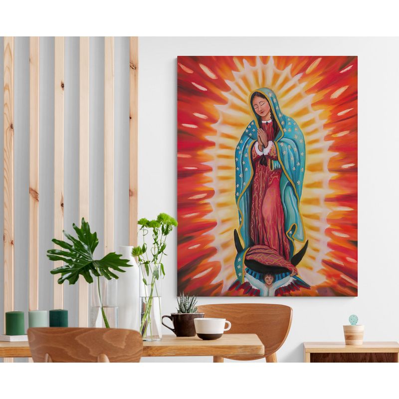 TAYRONA STORE - Cuadro En Lienzo Religioso Virgen De Guadalupe 019 100x135cm