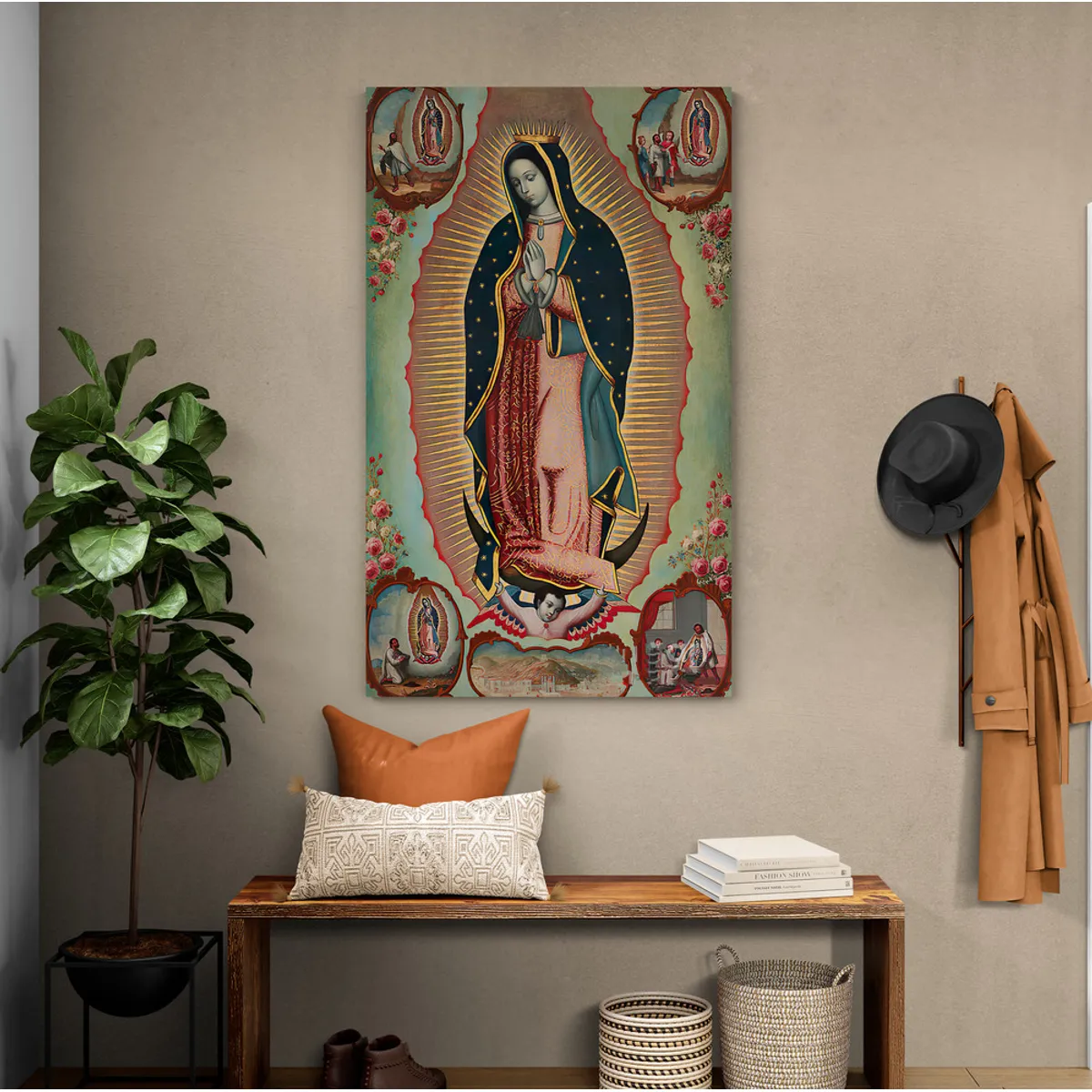 TAYRONA STORE - Cuadro En Lienzo Religioso Virgen De Guadalupe 028 90x150cm