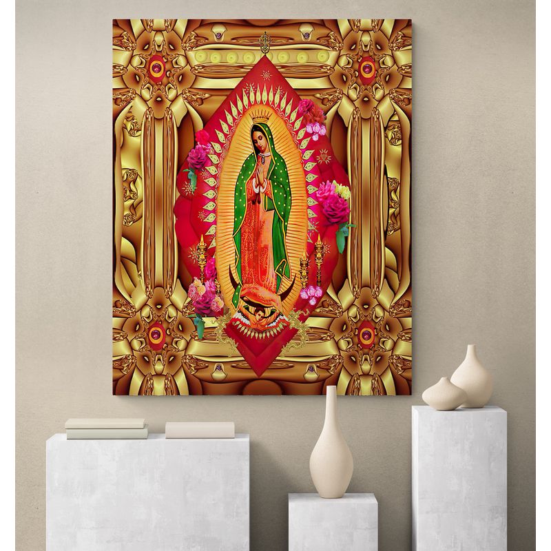 TAYRONA STORE - Cuadro En Lienzo Religioso Virgen De Guadalupe 029 100x125cm