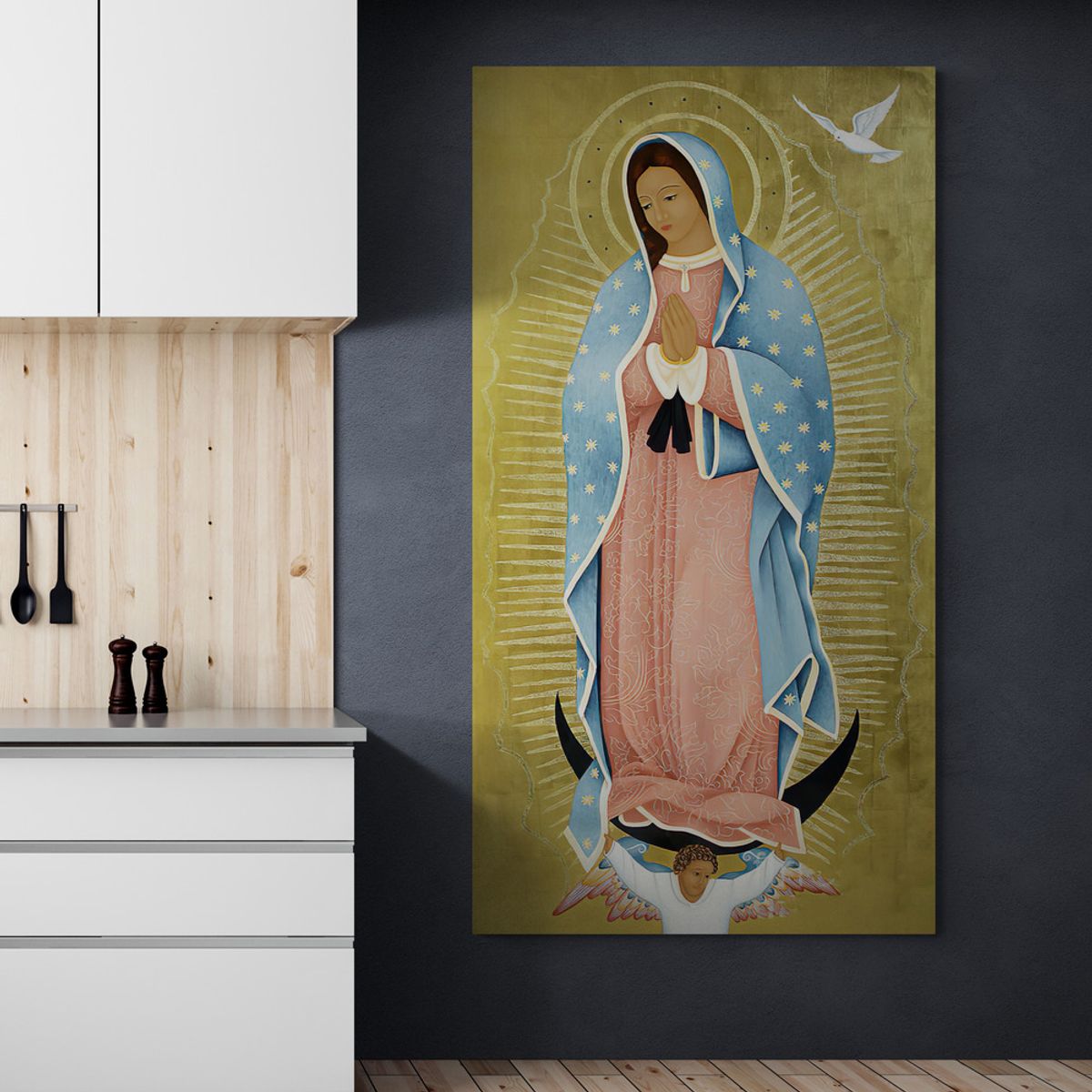 TAYRONA STORE - Cuadro En Lienzo Religioso Virgen De Guadalupe 030 65x120cm