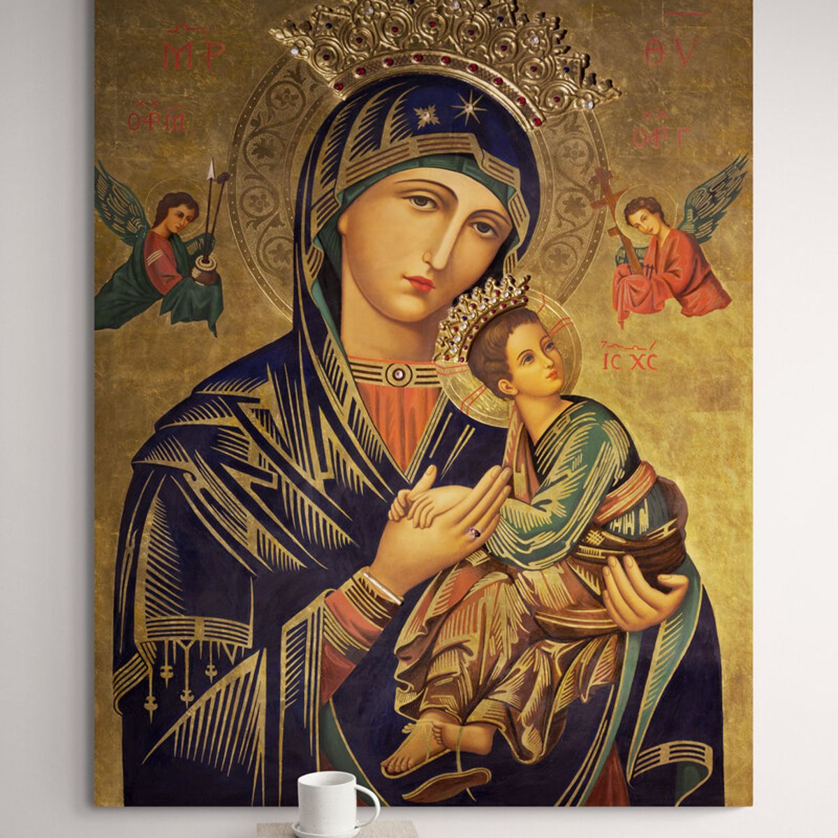 TAYRONA STORE - Cuadro En Lienzo Religioso Virgen Maria 009 75x100cm