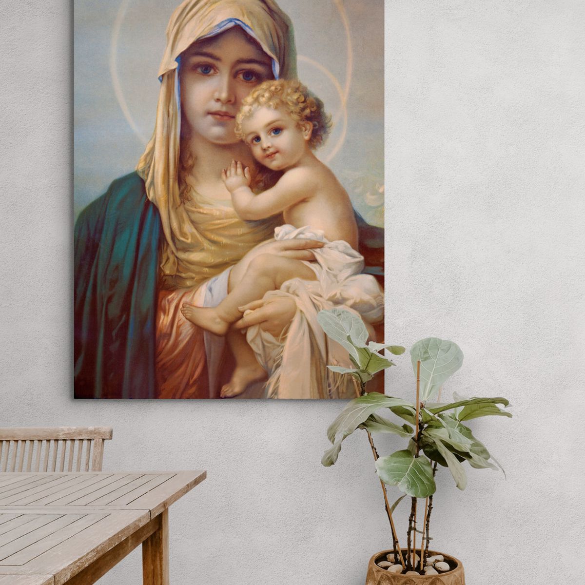 TAYRONA STORE - Cuadro En Lienzo Religioso Virgen Maria 020 100x150cm